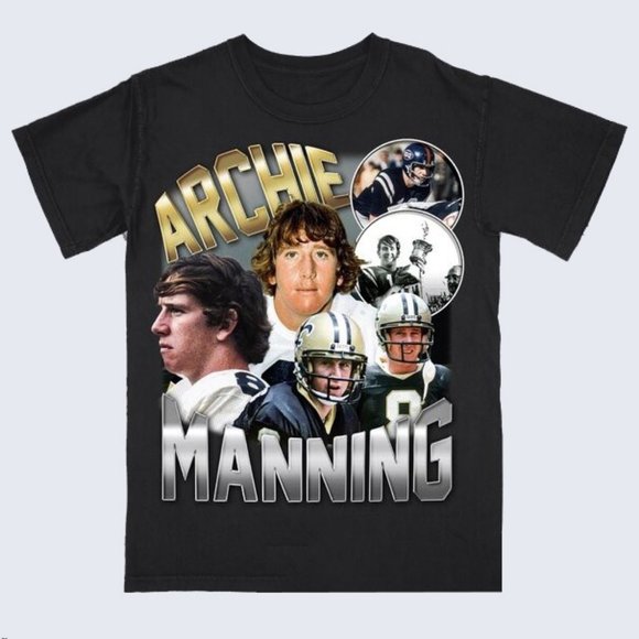 NLA "Archie Manning" Unisex T-Shirt / Black M-2XL - Picture 1 of 2